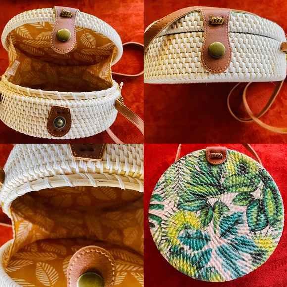 COLLECTION 18 Chic NWT Tropical PALM Leaf Print CROSSBODY BAG Purse - Picture 5 of 16